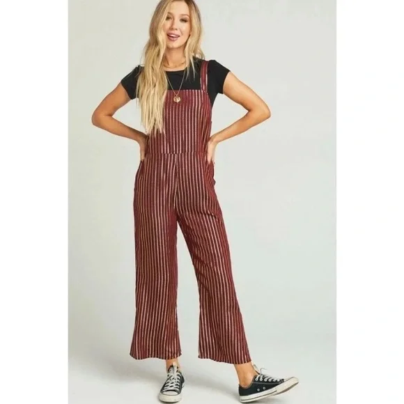 Show Me Your Mumu Striped Yvonne Metallic Jumpsuit - Picture 2 of 12